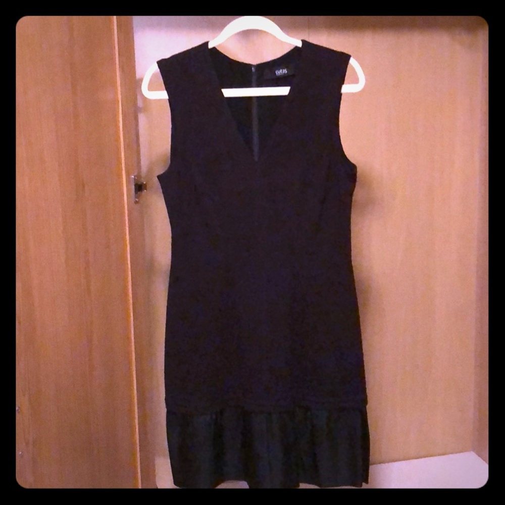Cut 25 Yigal Azrouel Black Mini Dress/Leather Trim